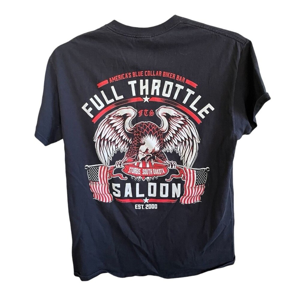 Sturgis Black Hills Mens T-Shirt Full Throttle Saloon Biker Bar Size Medium